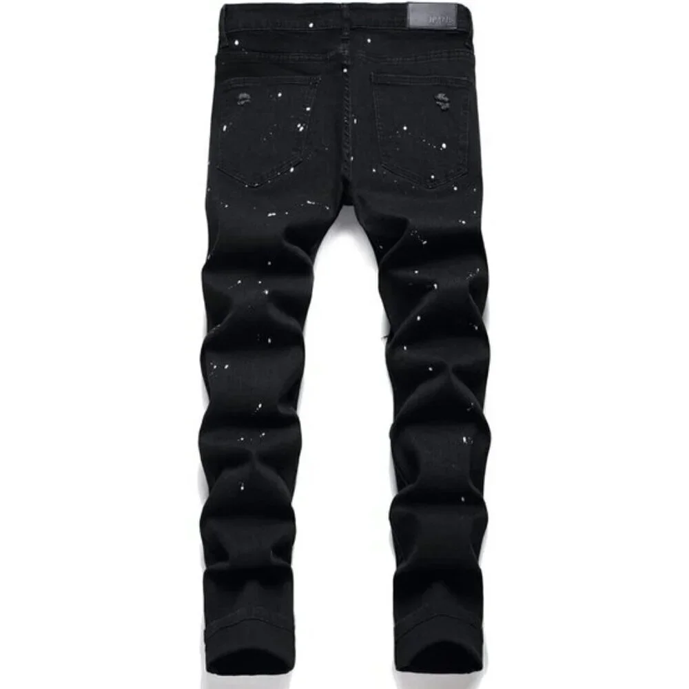 Men's Patch Ripped Stretch Regular Fit Jean With Five Pockets